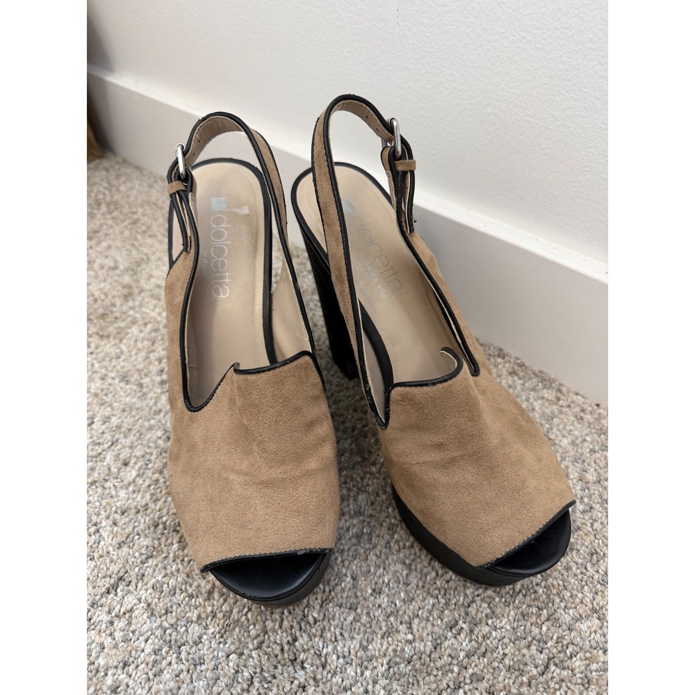 Dolce Vita Dolcetta Chunky Heels – Brown & Black – Women's Size 8 - Picture 2 of 6